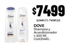 Diarco Dove - shampoo y acondicionador x 400 ml. cód:20461 oferta