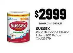 Diarco Sussex - rollo de cocina clásico 1 un. x 200 paños cód:23679 oferta