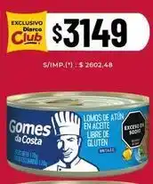 Diarco Gomes da costa - lomos de atún en aceite libre de gluten oferta
