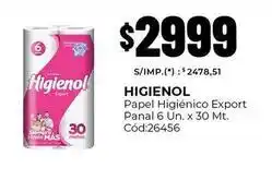 Diarco Higienol - papel higi uevo export panal 6 un. x 30 mt. c uevo:26456 oferta