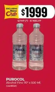 Diarco Purocol - alcohol fino 70° x 500 ml. cód:18020 oferta
