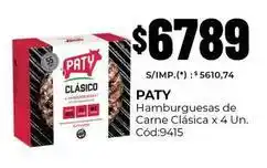 Diarco Paty - hamburguesas de carne clásica x 4 un. cód:9415 oferta
