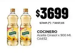 Diarco Cocinero - aceite girasol x 900 ml. cód:52 oferta