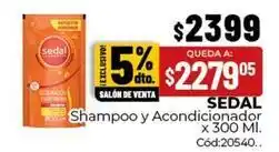 Diarco Sedal - shampoo y acondicionador x 300 ml. cód:20540 oferta