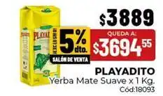 Diarco Playadito - yerba mate suave x 1 kg. cód:18093 oferta