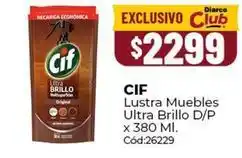 Diarco Cif - lustra muebles ultra brillo d/p x 380 ml. cód:26229 oferta