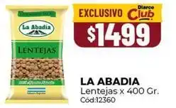 Diarco La abadia - lentejas x 400 gr. cód:12360 oferta
