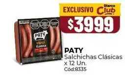 Diarco Paty - salchichas clásicas x 12 un. cód:8335 oferta