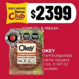 Diarco Okey hamburguesas carne vacuna oferta