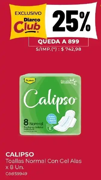 Diarco Calipso toallas normal con gel alas oferta