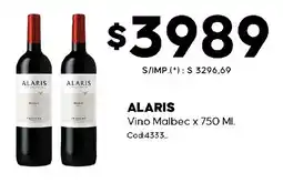 Diarco Alaris vino malbec oferta