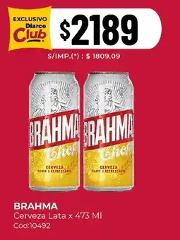 Diarco Brahma cerveza lata oferta