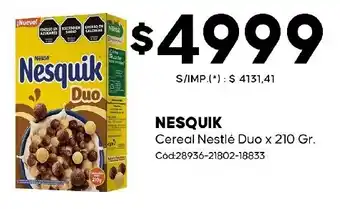 Nesquik cereal nestlé duo