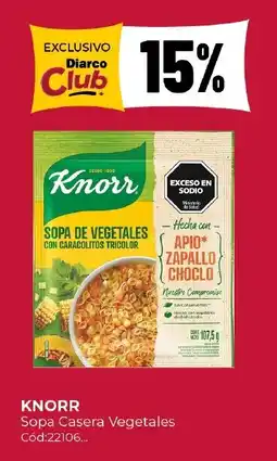 Diarco Knorr sopa de vegetales con caracolitos tricolor oferta