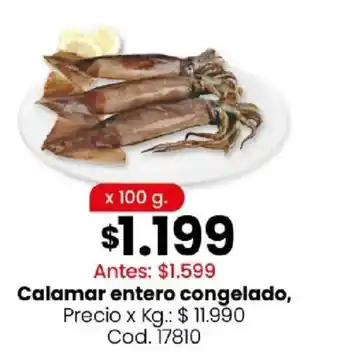 Coto Calamar entero congelado oferta