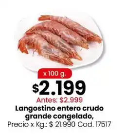 Coto Langostino entero crudo grande congelado oferta