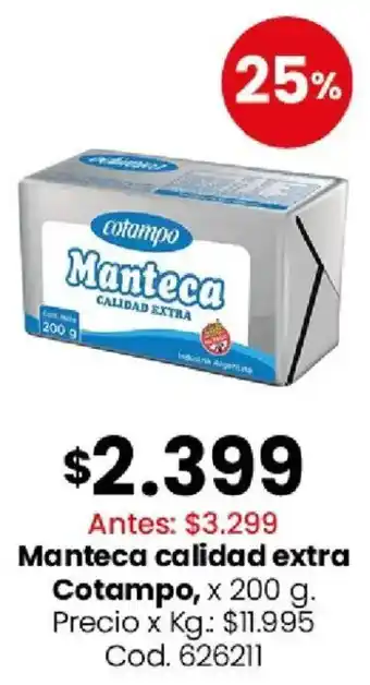 Cotampo manteca calidad extra