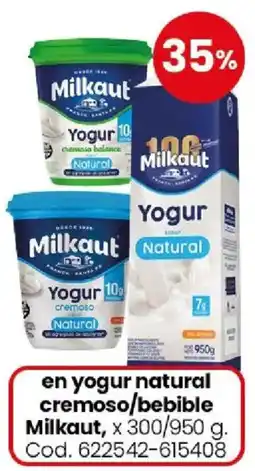 Coto Milkaut yogur natural cremoso/bebible oferta
