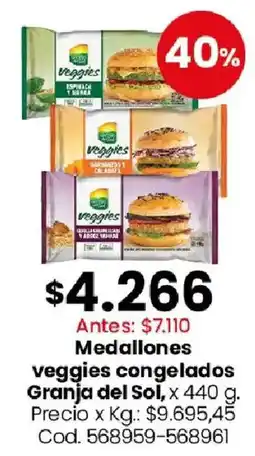 Coto Veggies medallones congelados oferta