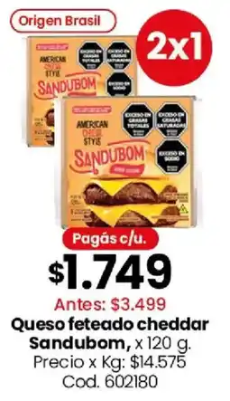 Coto Sandubom queso feteado cheddar oferta