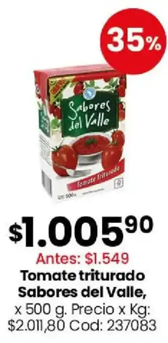 Coto Sabores del valle tomate triturado oferta
