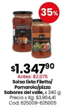 Coto Sabores del valle salsa lista filetto/pomarola/pizza oferta