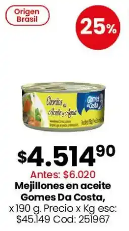 Coto Gomes da costa mejillones en aceite oferta