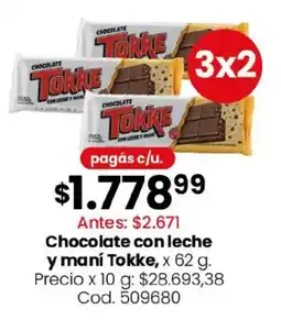 Coto Tokke chocolate con leche y maní oferta