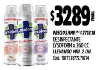 Supermercados Yaguar Lysoform desinfectante oferta
