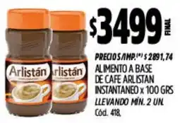 Supermercados Yaguar Arlistán alimento a base de café arlistán instantáneo oferta
