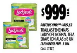 Supermercados Yaguar Ladysoft toallas femeninas oferta