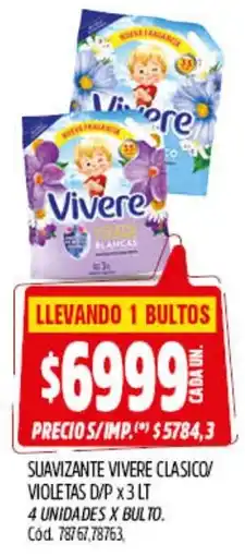 Supermercados Yaguar Vivere suavizante clasico/violetas oferta