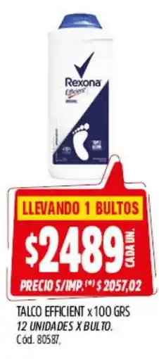 Supermercados Yaguar Rexona talco efficient oferta