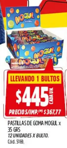 Supermercados Yaguar Mogul pastillas de goma oferta