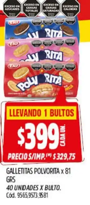 Supermercados Yaguar Poly rita galletitas polvorita oferta