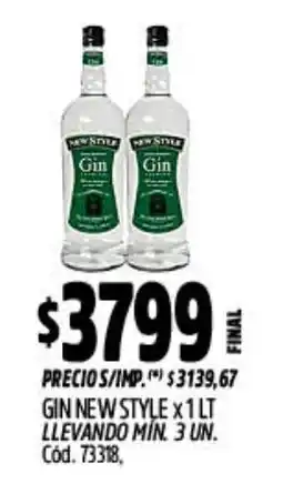 Supermercados Yaguar New style gin oferta