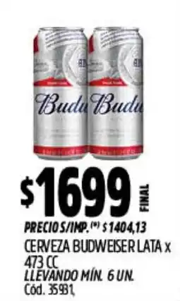 Supermercados Yaguar Budweiser cerveza oferta