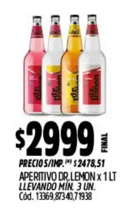 Supermercados Yaguar Dr. lemon aperitivo oferta