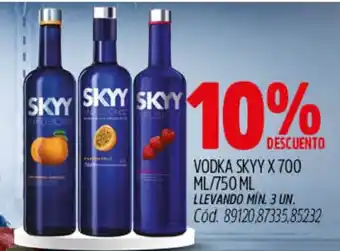 Supermercados Yaguar Skyy vodka oferta