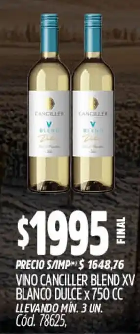Supermercados Yaguar Canciller vino blend xv blanco dulce oferta