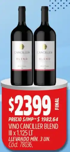 Supermercados Yaguar Canciller vino blend oferta