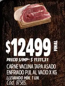 Supermercados Yaguar Carne vacuna tapa asado oferta