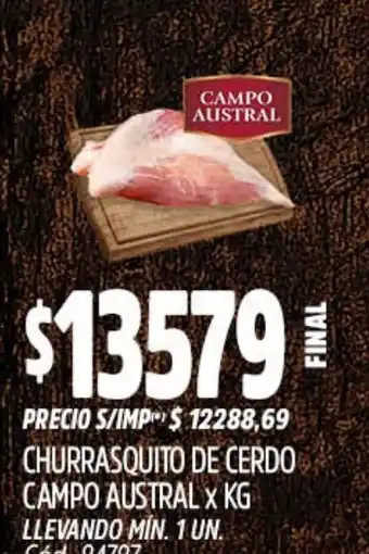 Campo austral churrasquito de cerdo