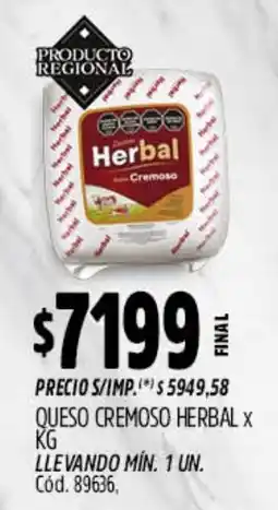 Supermercados Yaguar Herbal queso cremoso oferta