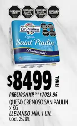 Supermercados Yaguar La paulina queso saint paulin tradicional oferta