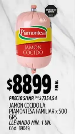 Supermercados Yaguar Piamontesa jamón cocido oferta