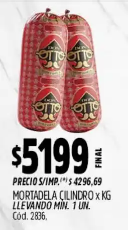 Supermercados Yaguar Don Otto mortadela cilindro oferta