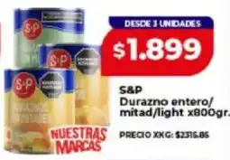 Supermayorista Vital S&P durazno entero/mitad/light oferta