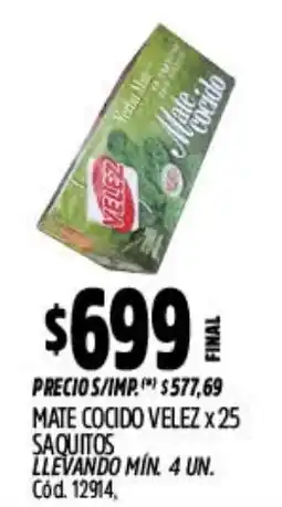 Supermercados Yaguar Velez mate cocido oferta