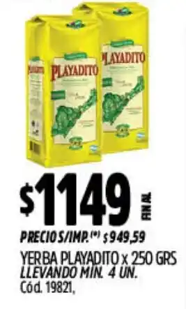 Supermercados Yaguar Playadito yerba oferta